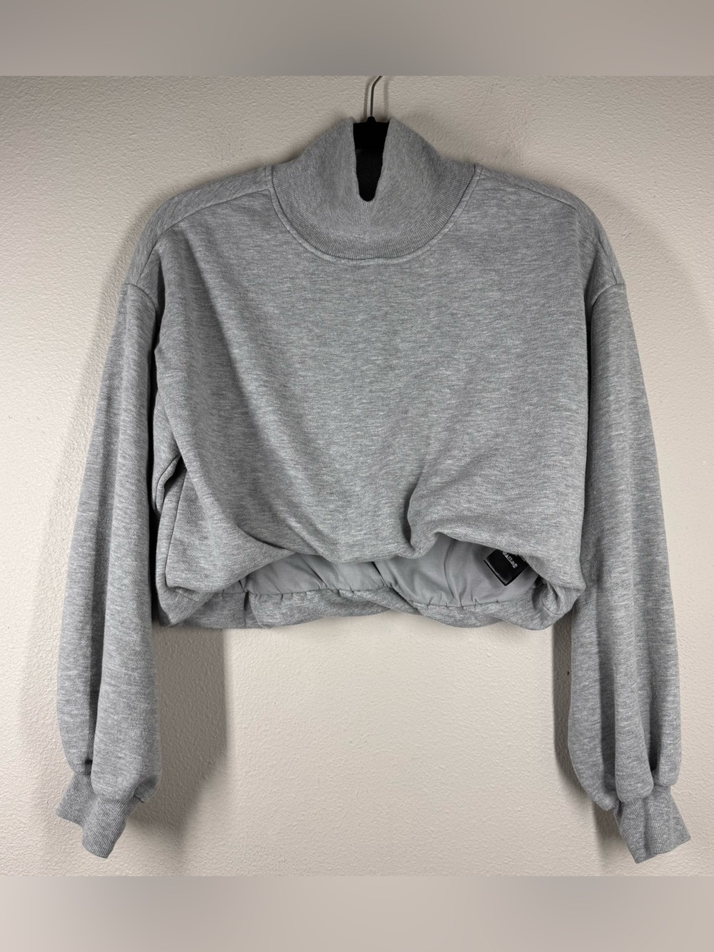 Anthropologie Pilcro Funnel Neck Bubble Hem Pullover Sweatshirt Gray Women’s XS